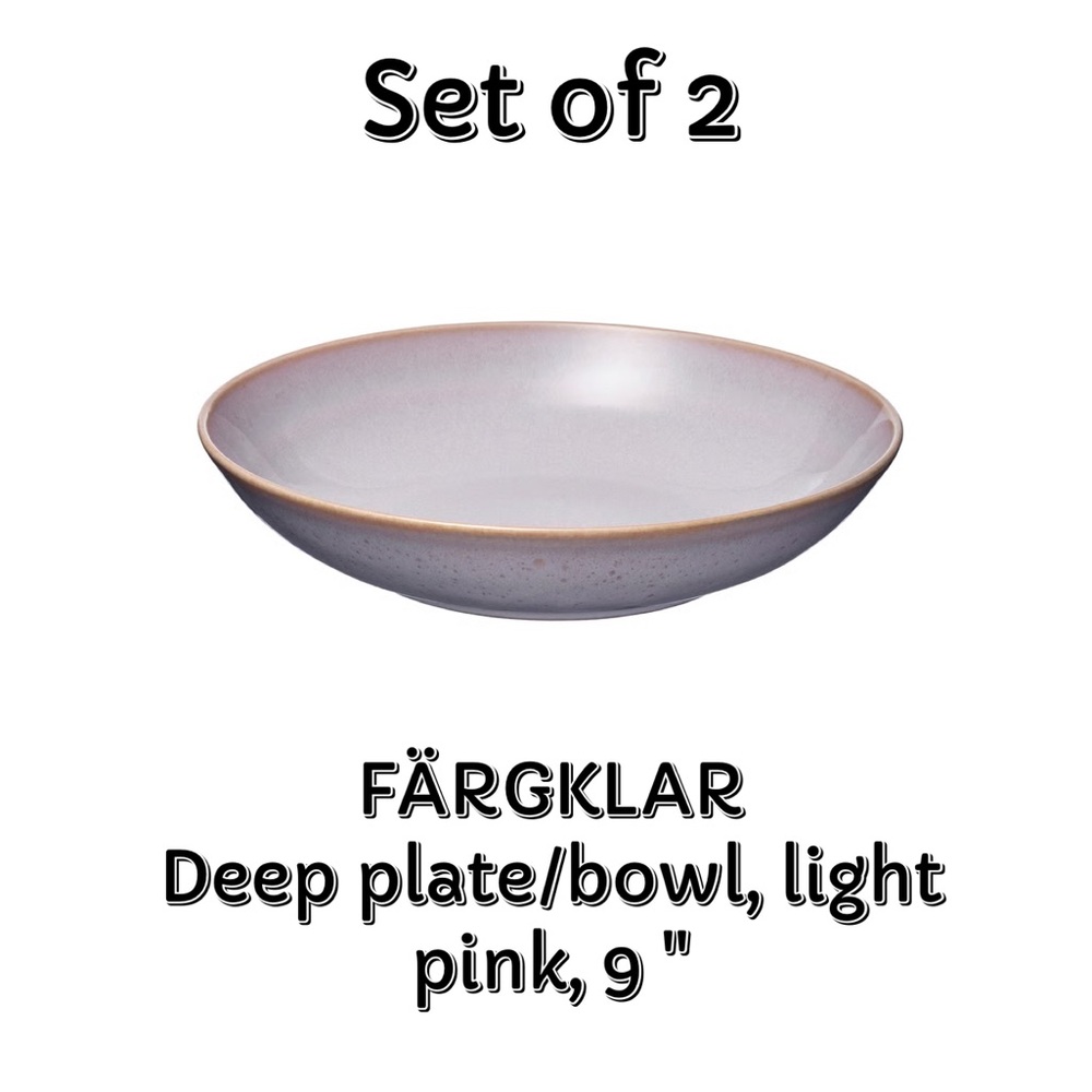 Light Pink Deep Plate/Bowl Set